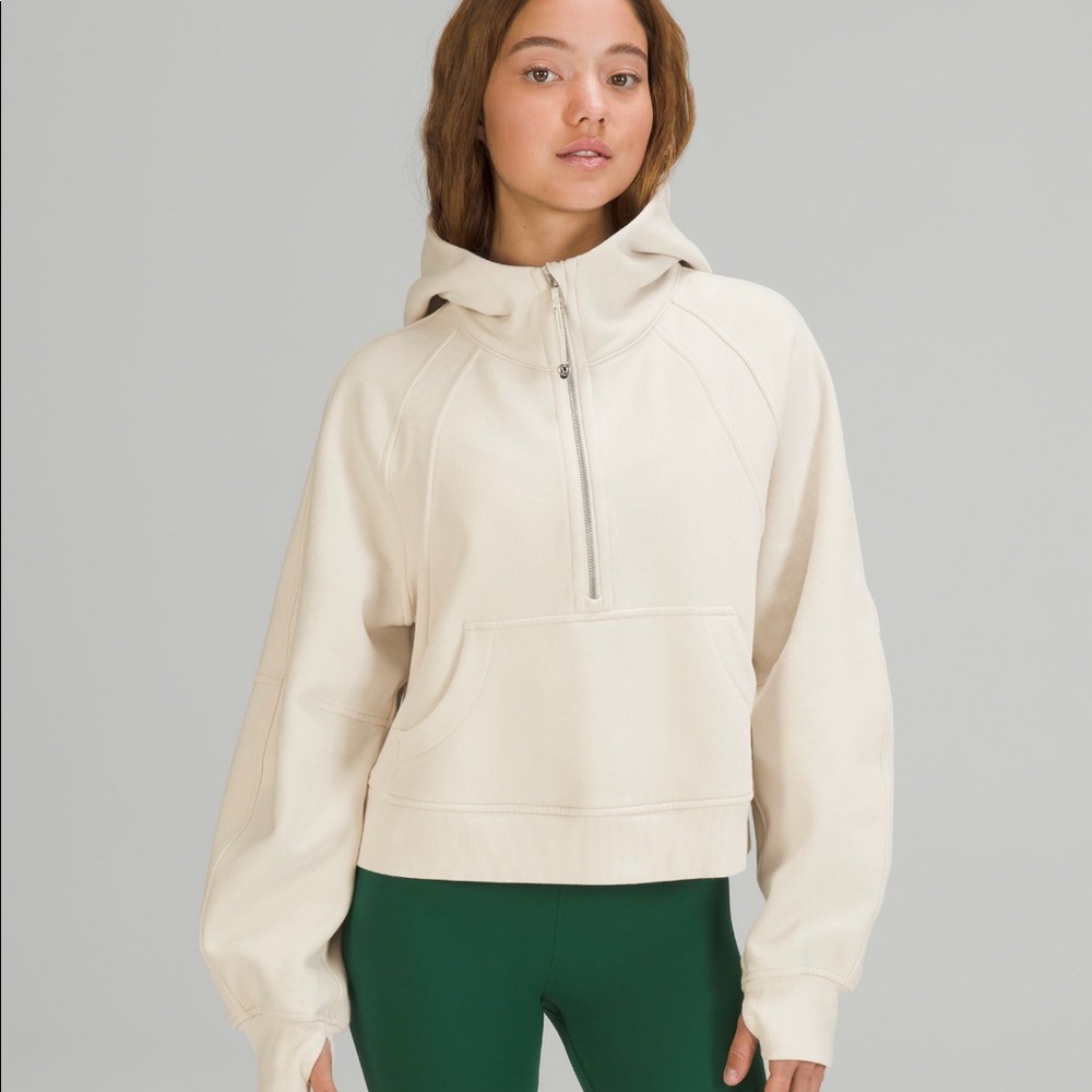 Lululemon Opal White Oversized Scuba Half Zip